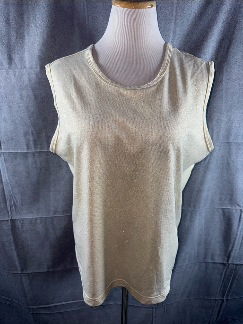 2726-Blair Classic Crewneck Sleeveless Tank Top - Cream